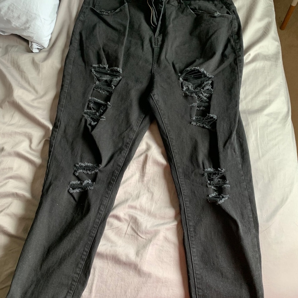 Black ripped jeans